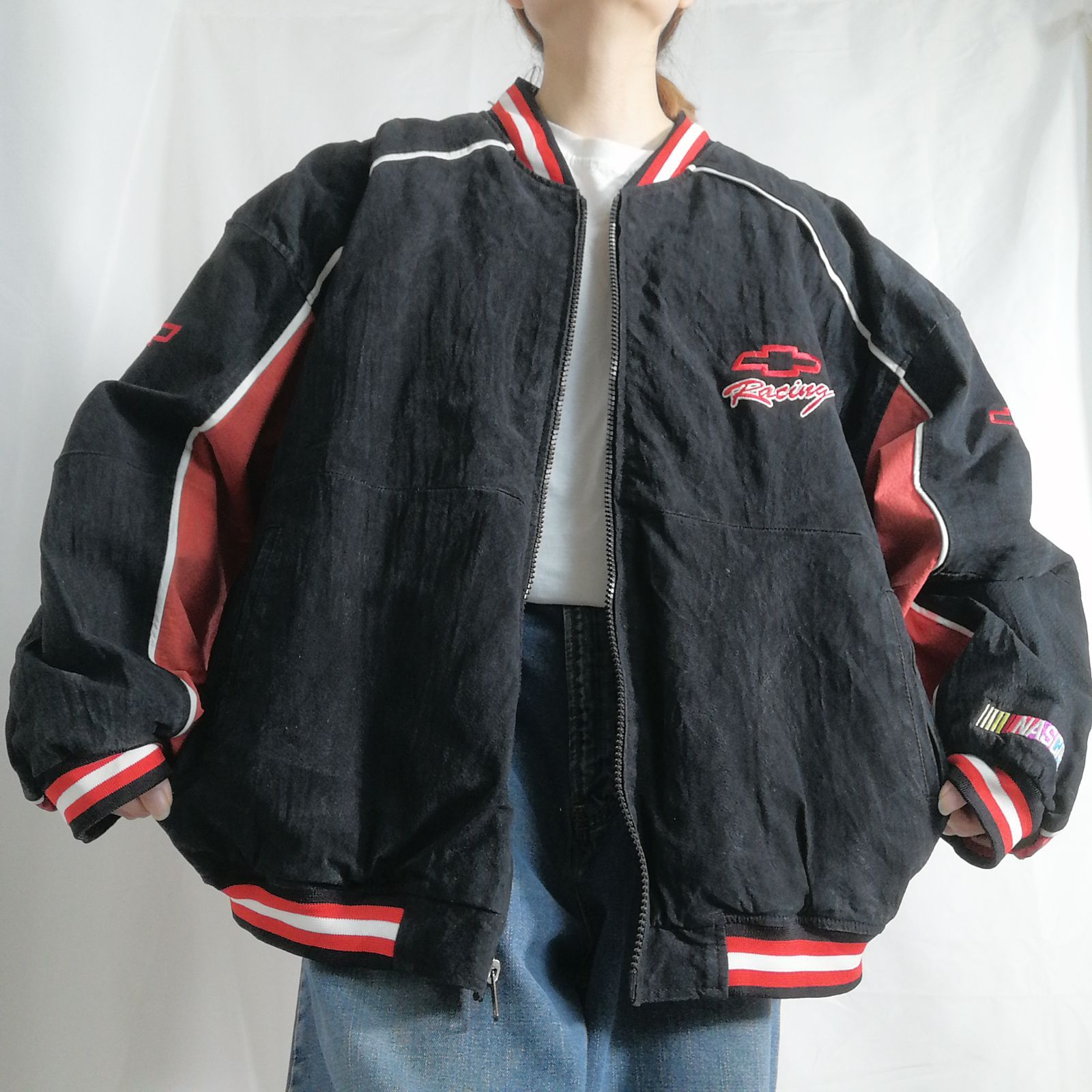 古着 90年代 NASCAR ナスカー レーシング レザージャケット ブルゾン 
