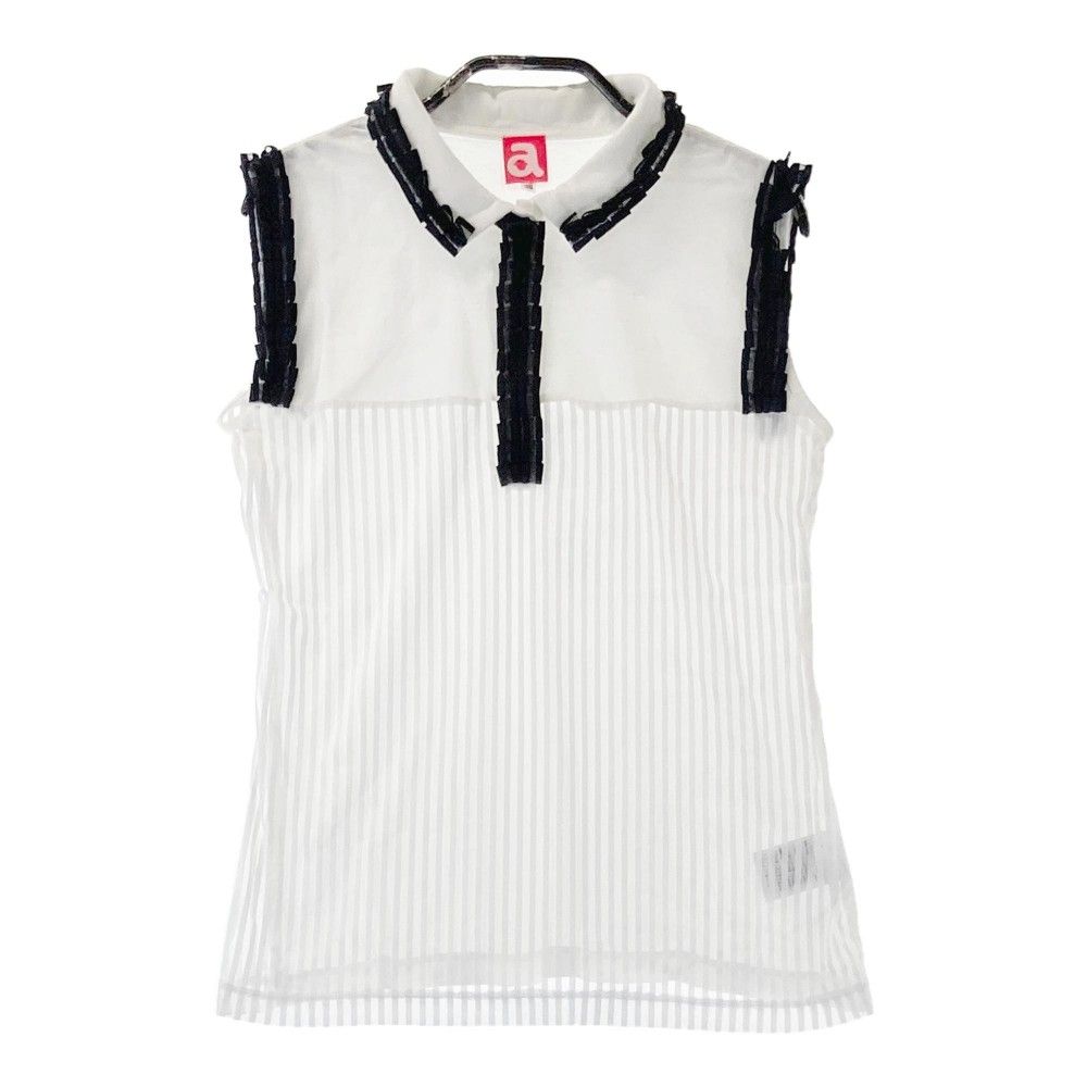 アルチビオ ノースリーブシャツ 白 ストライプ フリル 冷感 レディース