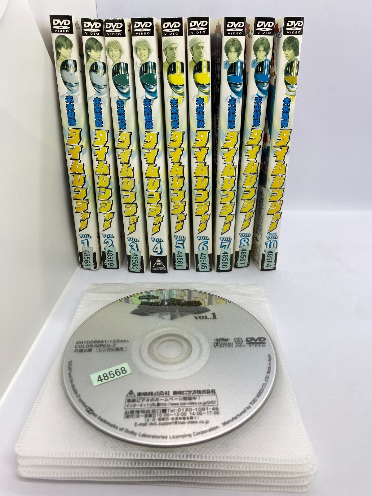未来戦隊タイムレンジャー DVD レンタル落ち 9本 未来戦隊 タイムレンジャー 9枚セット（全10巻のうち9巻欠品） DVD
