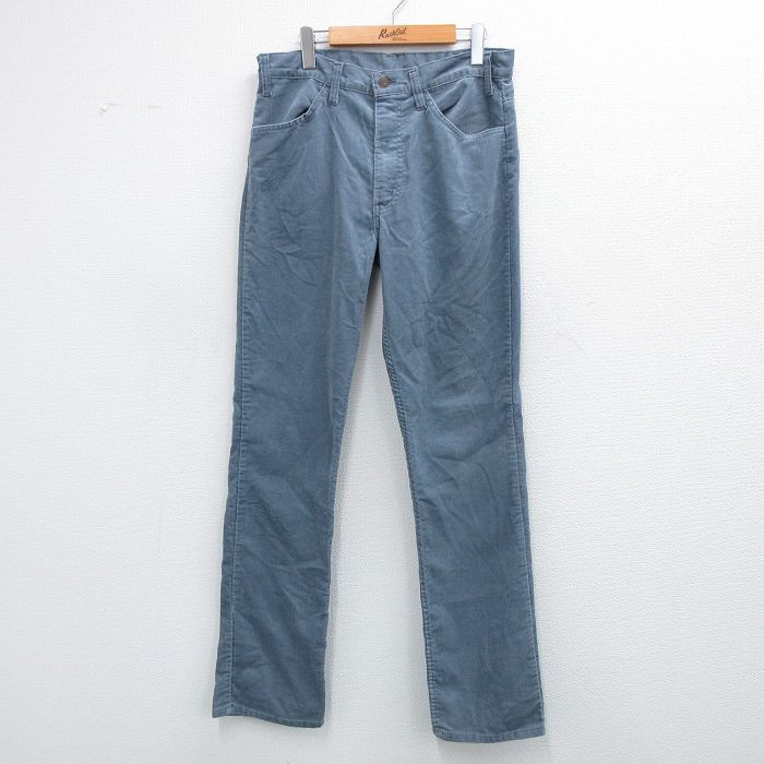 W34 古着 リーバイス Levis 519 コーデュロイ パンツ メンズ 80s タロン 薄紺 ネイビー spe 25oct15 ボトムス ロング