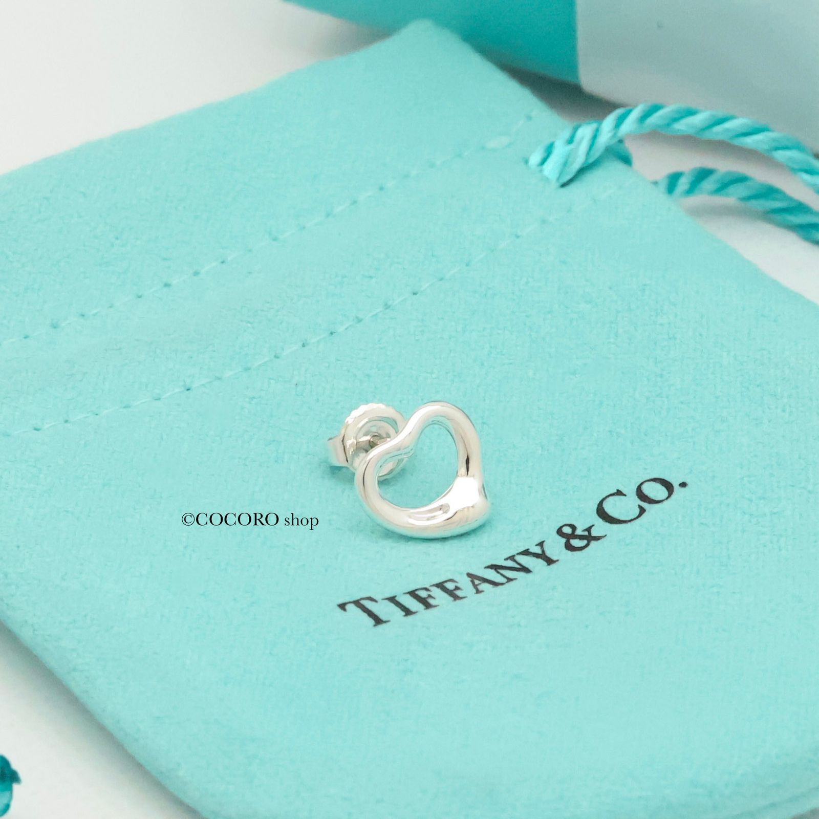 Tiffany & Co. ハート型ピアス(片耳) 美品】ティファニー TIFFANY&Co. 片耳 シングル オープンハート