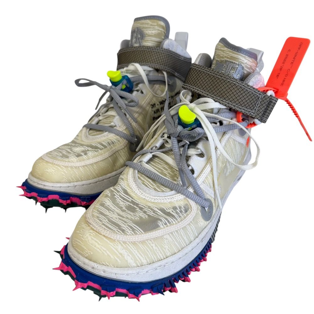 美品 NIKE×Off-White ナイキ×オフホワイト Air Force 1 エアフォースワン ミッドカット スニーカー DO6290-100 27cm ホワイト系 メンズ 古着 中古 USED