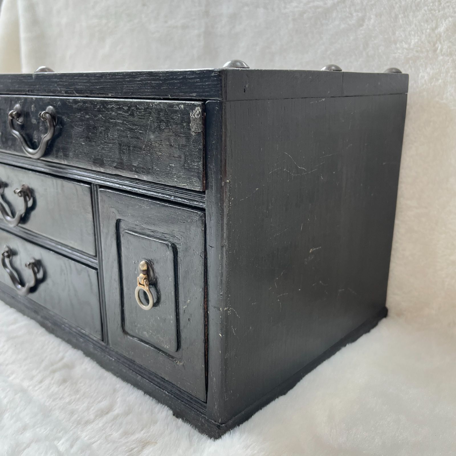 ヴィンテージ木製引出しキャビネット アンティーク 木製 小箪笥 小