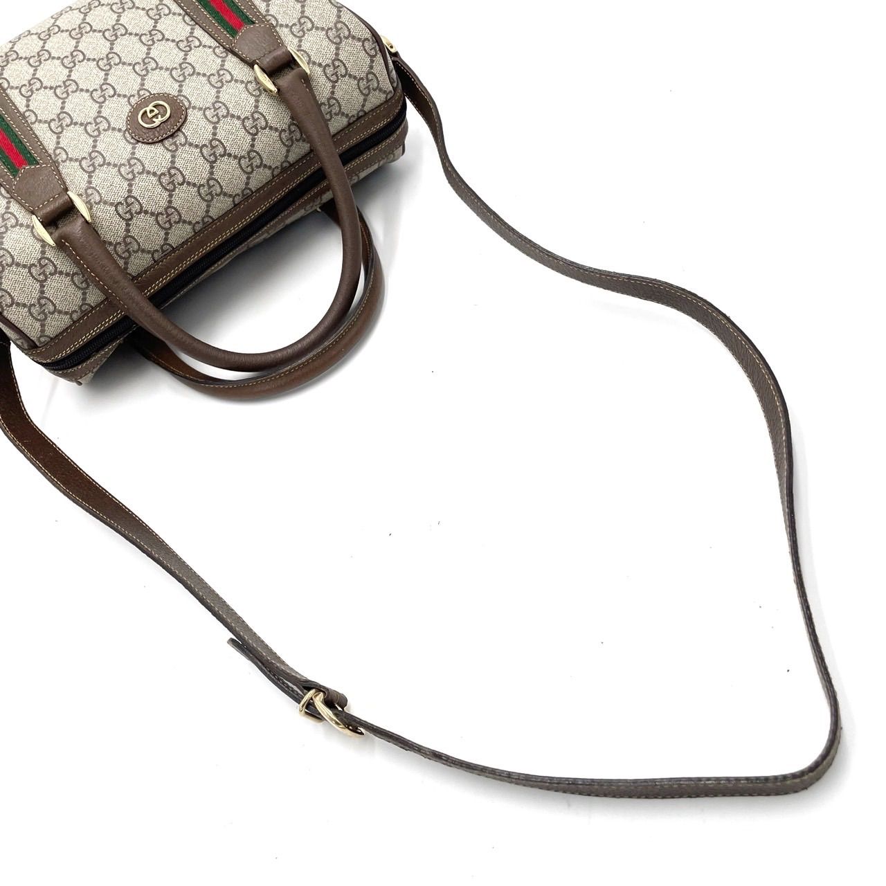 【レモン】グッチ ミニボストンバッグ 2way シェリーライン ブラウン ✨極美品✨ GUCCI グッチ 2way ミニボストンバッグ ショルダーバッグ