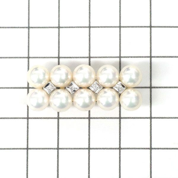 【超美品】ミキモト帯留めあこやパールダイヤ0.73ct K14WG MIKIMOTO - 【超美品】ミキモト帯留めあこやパールダイヤ0.73ct