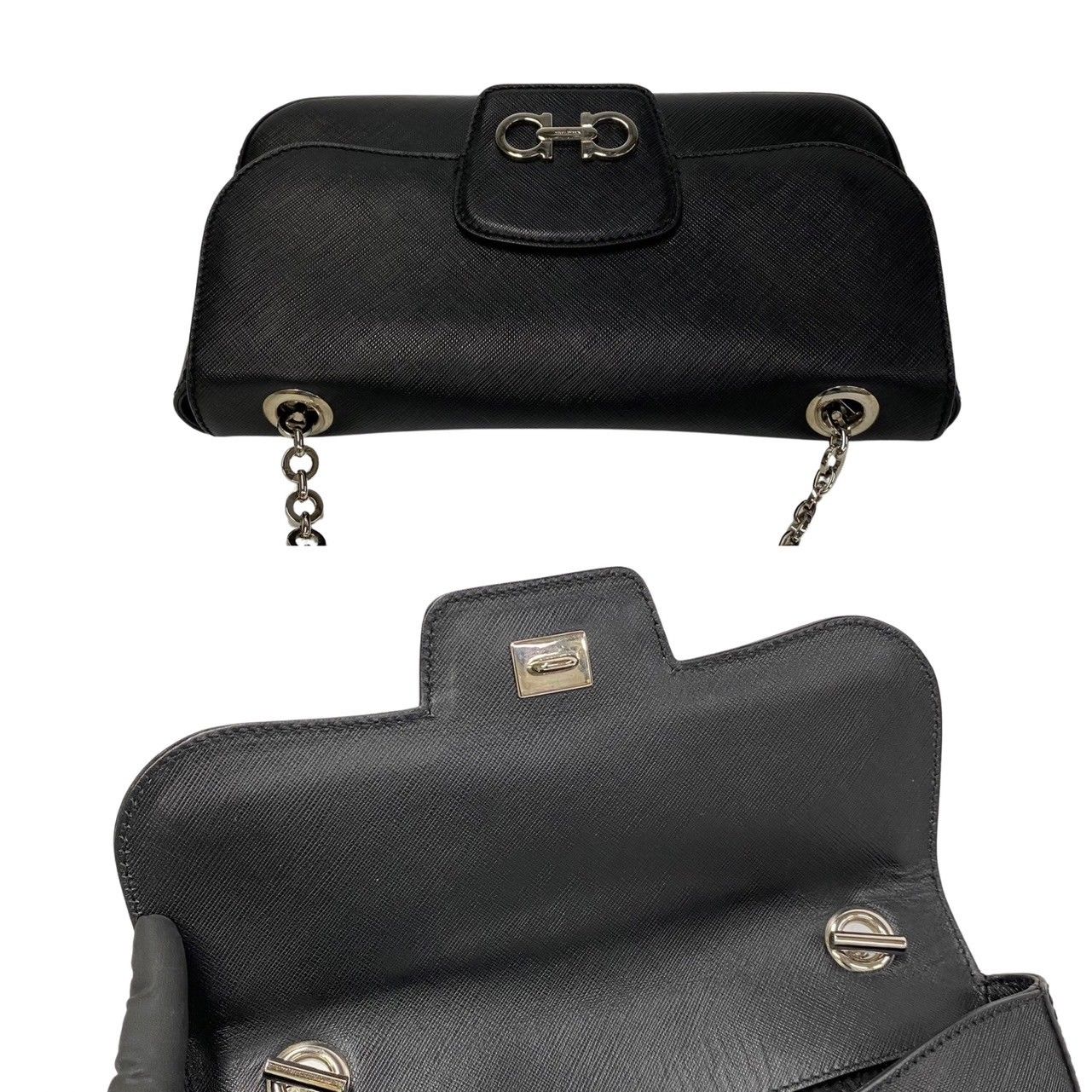 【極美品】 Ferragamo ガンチーニ ミニ ショルダーバッグ 保存袋付き 極美品】 Ferragamo ガンチーニ ミニ ショルダーバッグ 保存袋付き