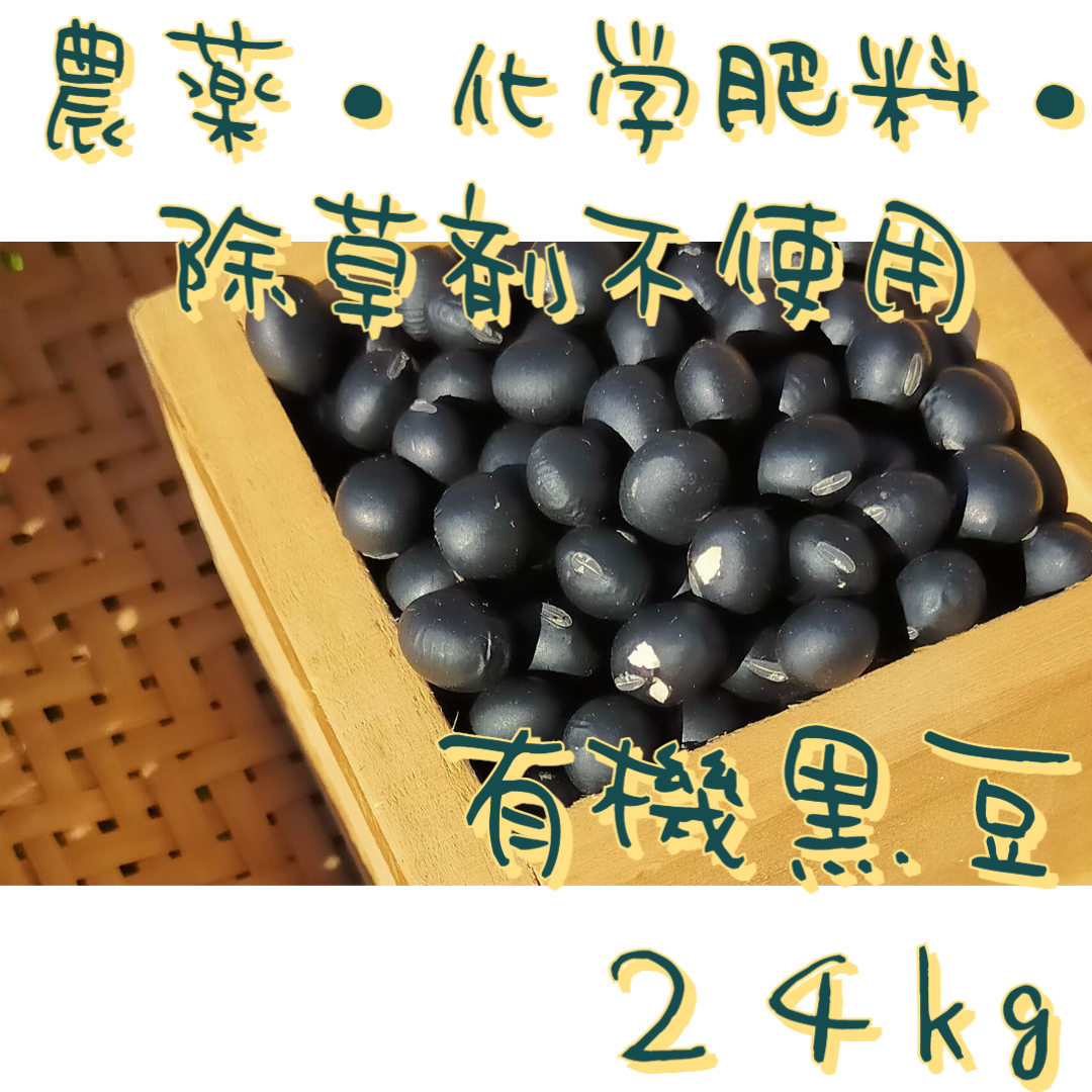 熱販売 有機黒豆24kg(6ｋｇ×4）農薬化学肥料除草剤不使用 北海道産