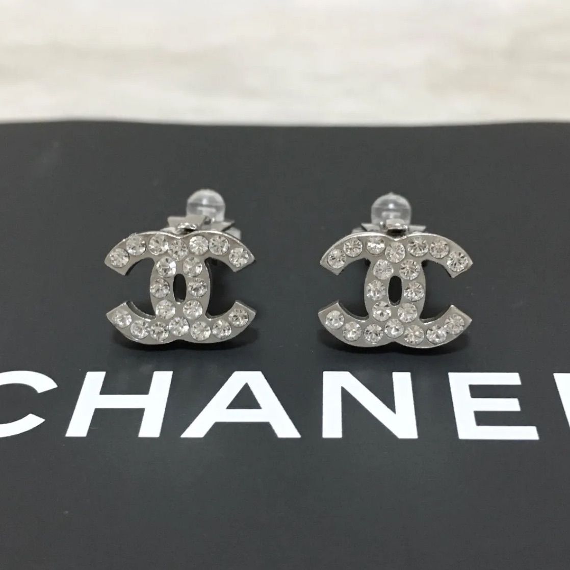 CHANEL シャネル ヴィンテージ イヤリング シルバー ココマーク ロゴ