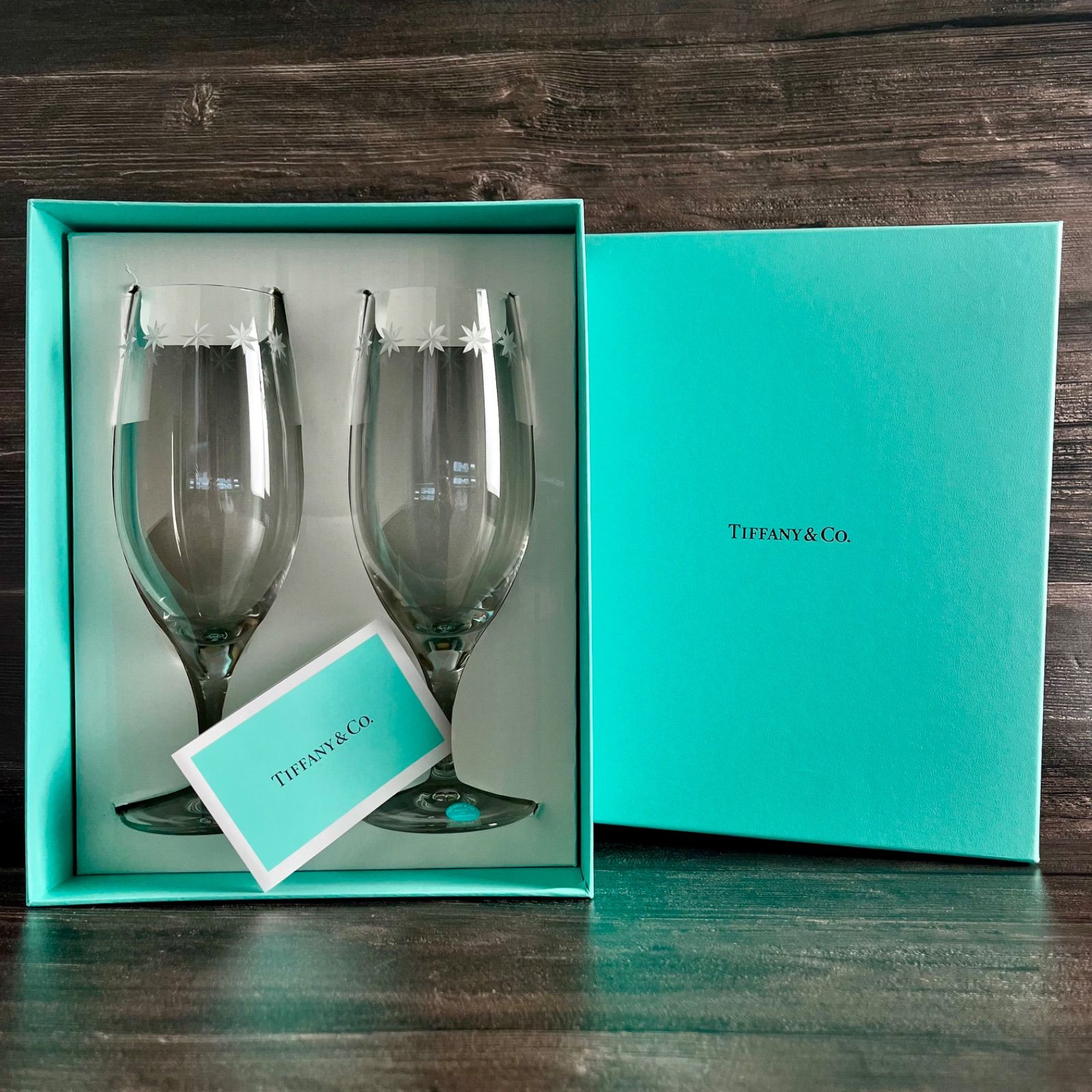 未使用!! Tiffany＆Co. ティファニー ルミナスピルスナー ペアグラス ブランド食器