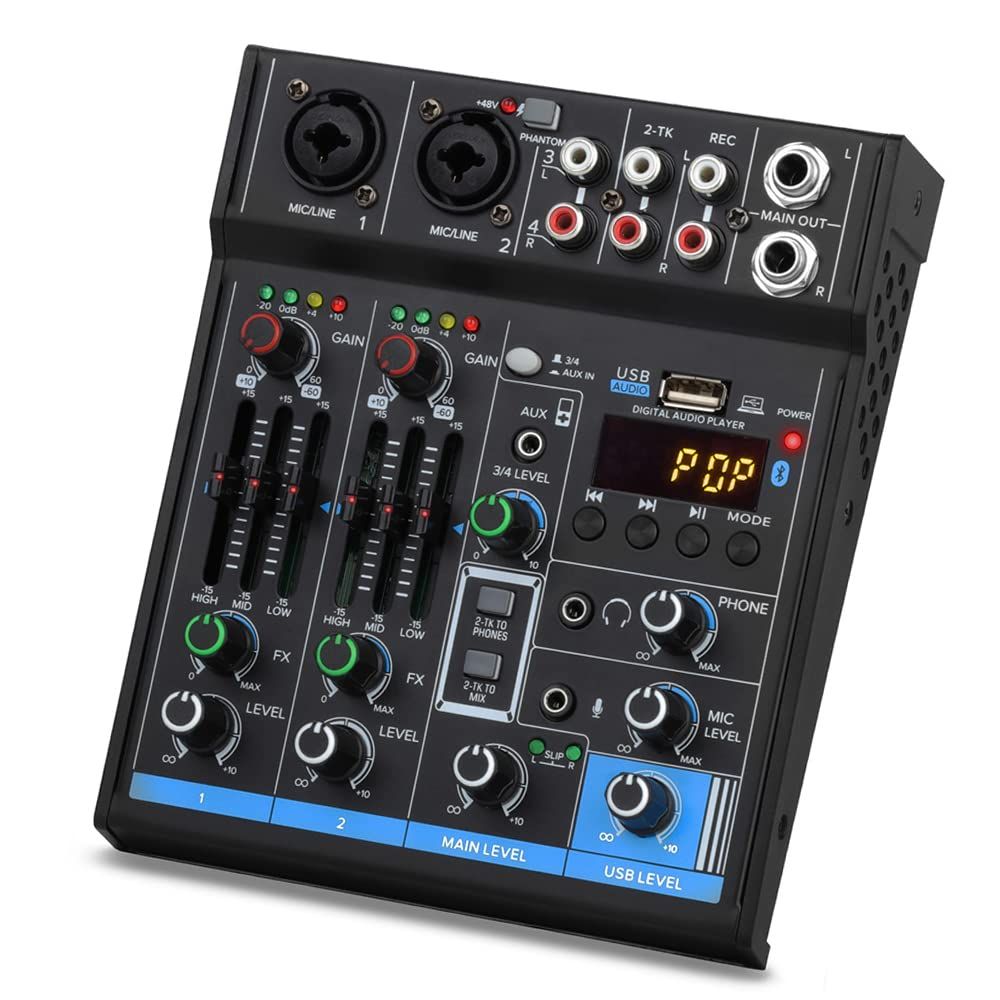 DJミキサーポータブル　オーディオミキサー　Bluetooth パーティスタジオ DJミキサーポータブル オーディオミキサー Bluetooth パーティ