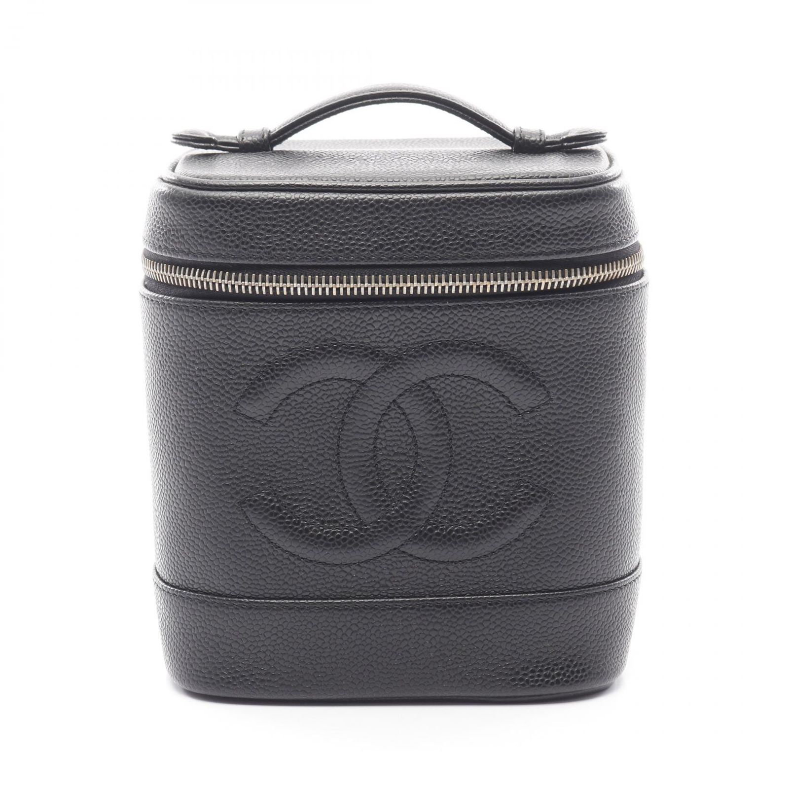 シャネル ハンドル付き丸型バニティバッグ キャビアスキン ハンドバッグ | CHANEL