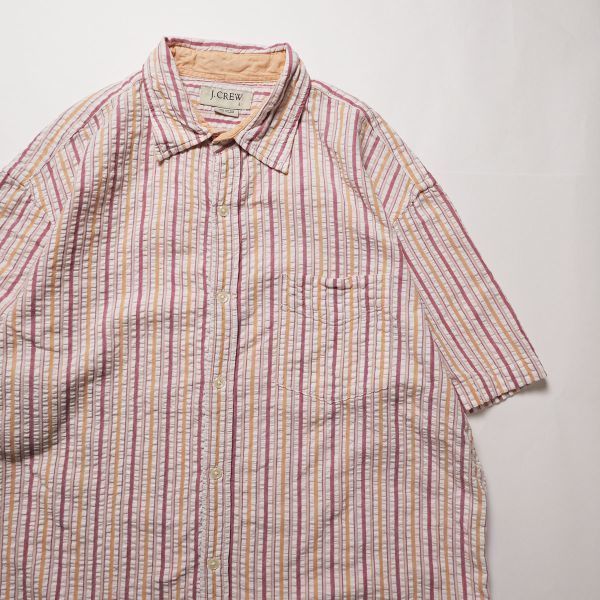 90's 00's Jクルー J.CREW シアサッカー ストライプ コットン