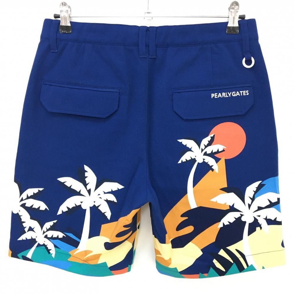 パーリーゲイツ ハーフパンツ ネイビー×オレンジ ヤシの木 メンズ 4 M ゴルフウェア PEARLY GATES