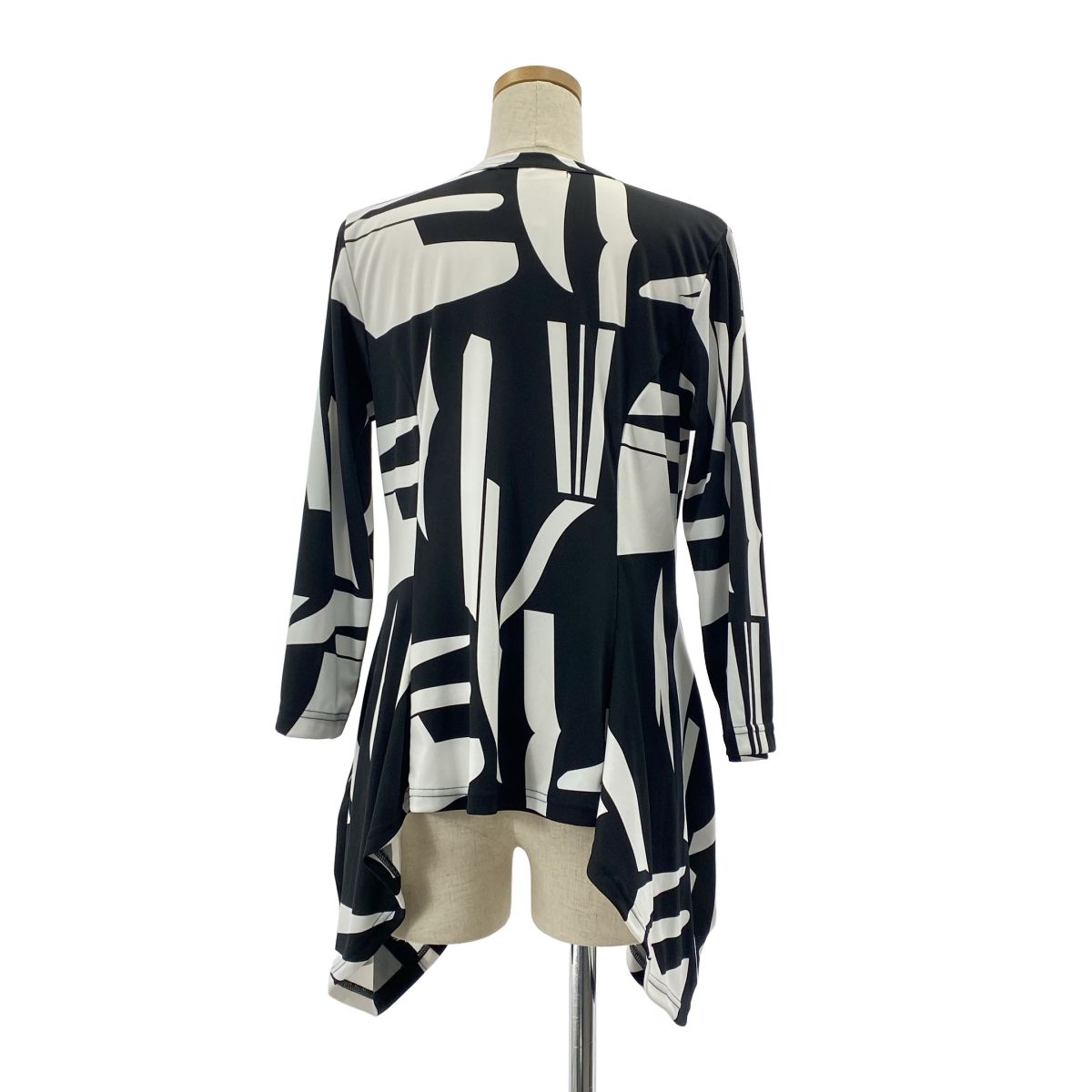  COMME des GARCONS コムデギャルソン 2025 AW ポリエステル 総柄 変形 カットソー ホワイト ブラック レディース 長袖 Tシャツ カットソー