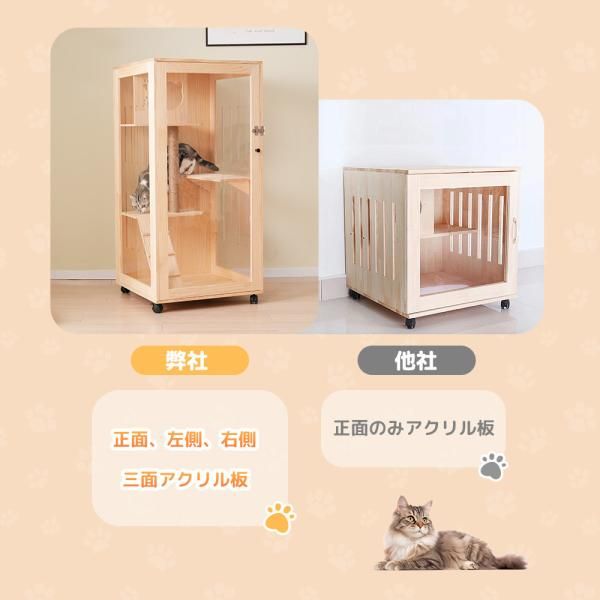 キャットケージ 猫ケージ ケージ 木製 猫 3段 感 広々 おしゃれ キャットハウス ネコ ハウス 留守番 保護 脱走防止 多頭飼い ペットケージ 爆買 STEELWINDOWSANDDOORS_COM