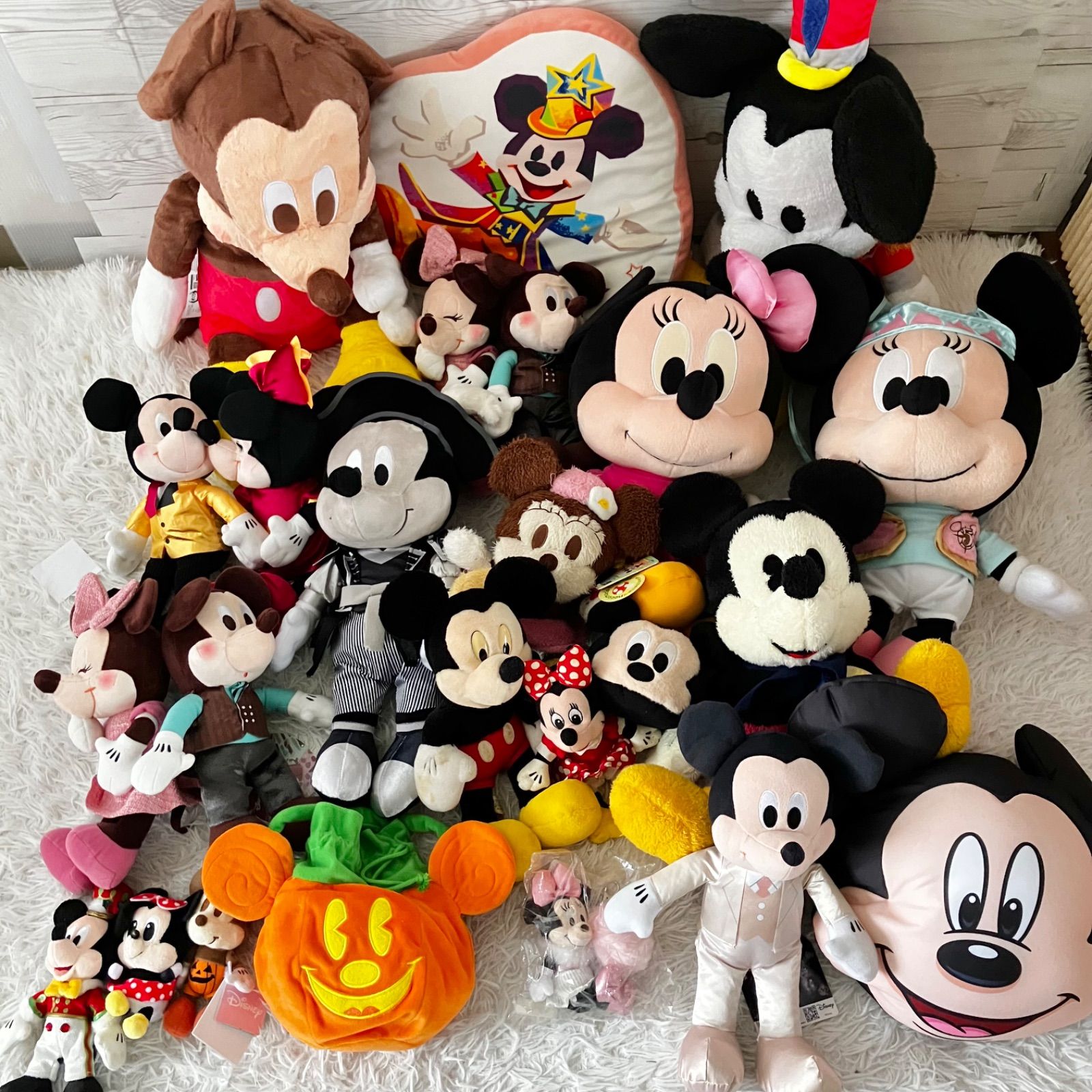 特大3体セット80sUSADisney ミッキー ミニーぬいぐるみ店舗装飾可