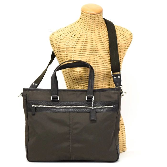 コーチ COACH ビジネスバッグ ナイロン / レザー ミニシグネチャー  
