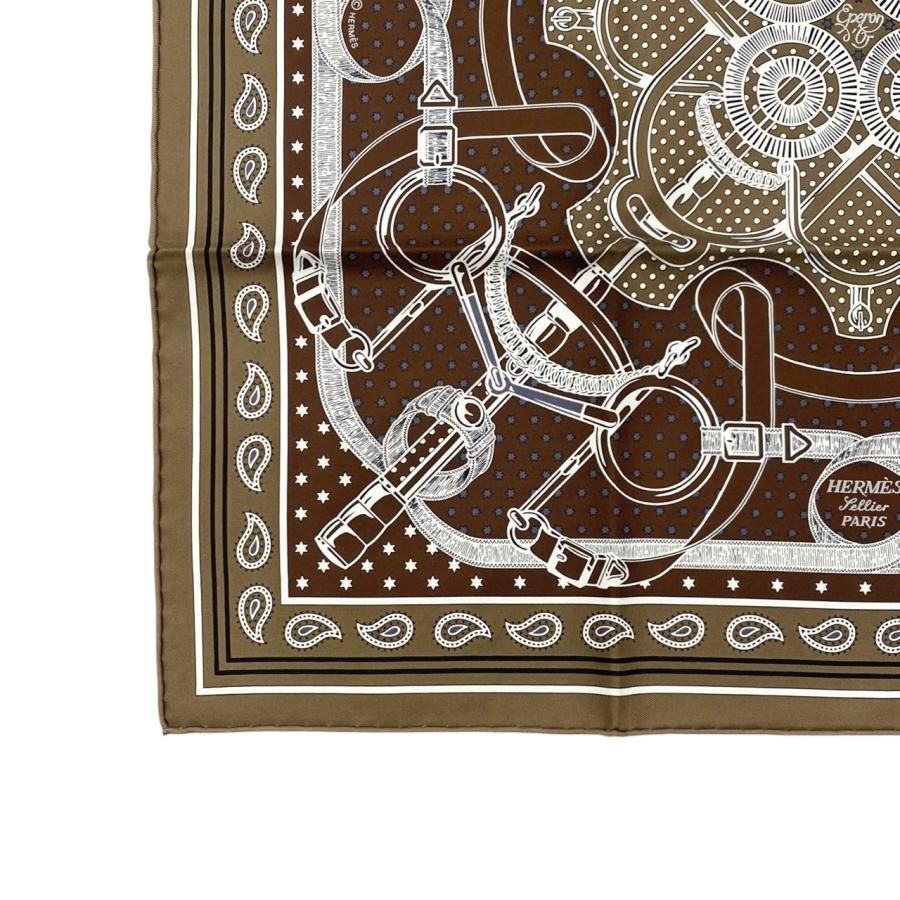 新品　エルメス　シルクバンダナ（エブロン・ドール）55 HERMES】シルクバンダナ55 エプロンドール