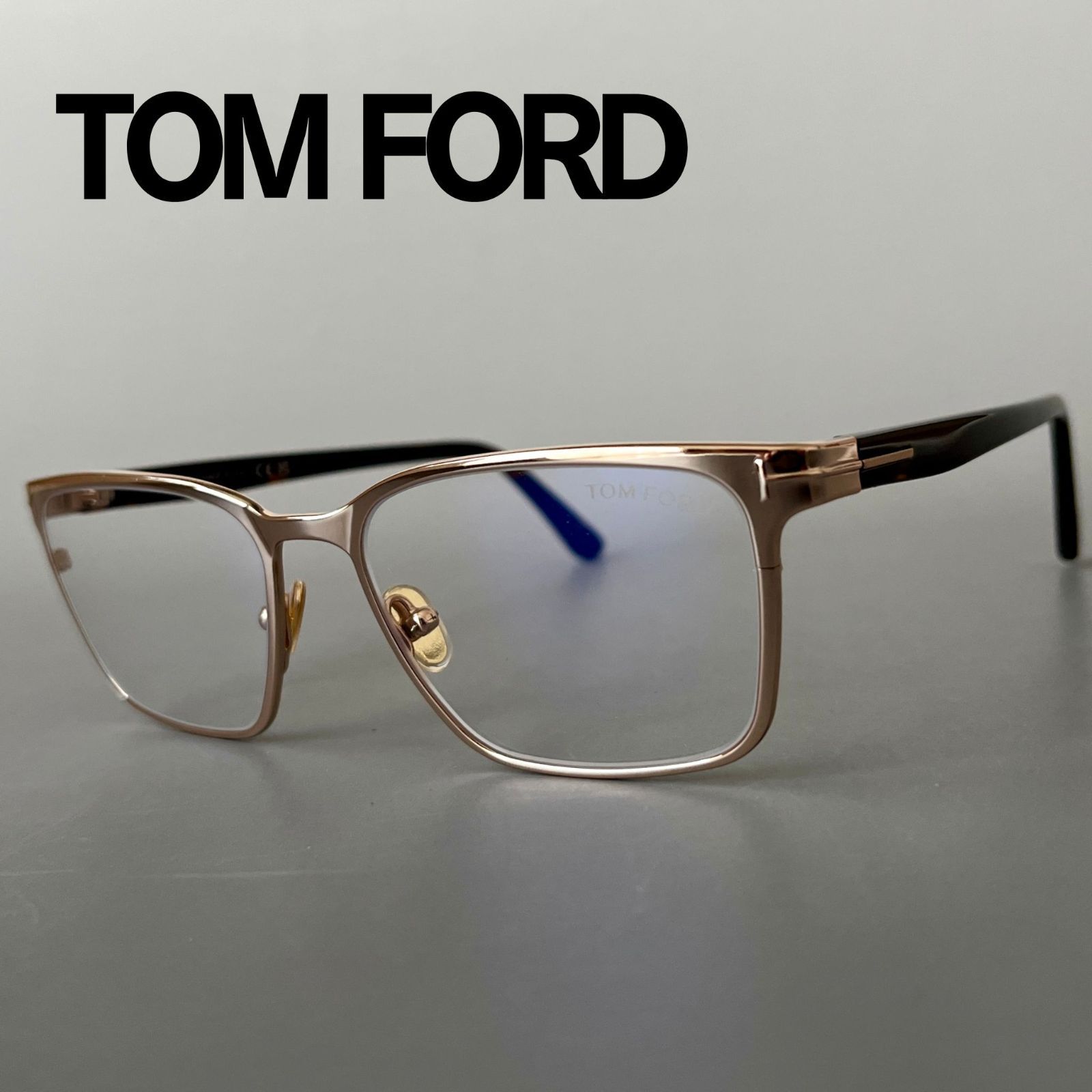 トムフォード メガネ ボストン ゴールド メタル 金 ブルーライトカット