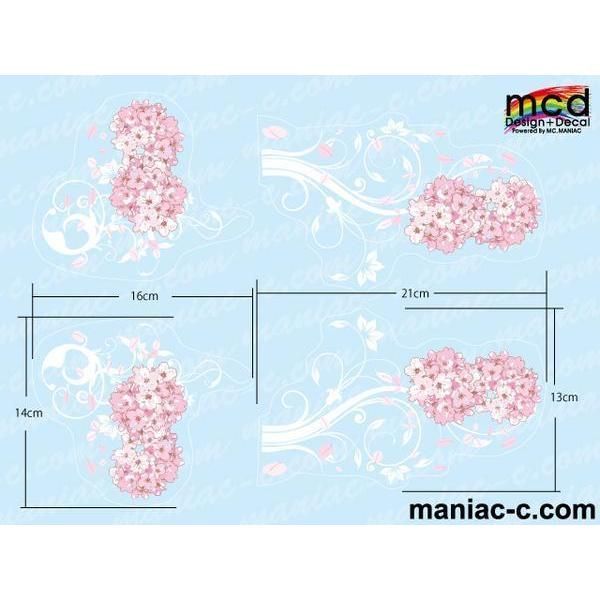 汎用ヘルメット 桜 透明 グラフィック デカール シール フルフェイス