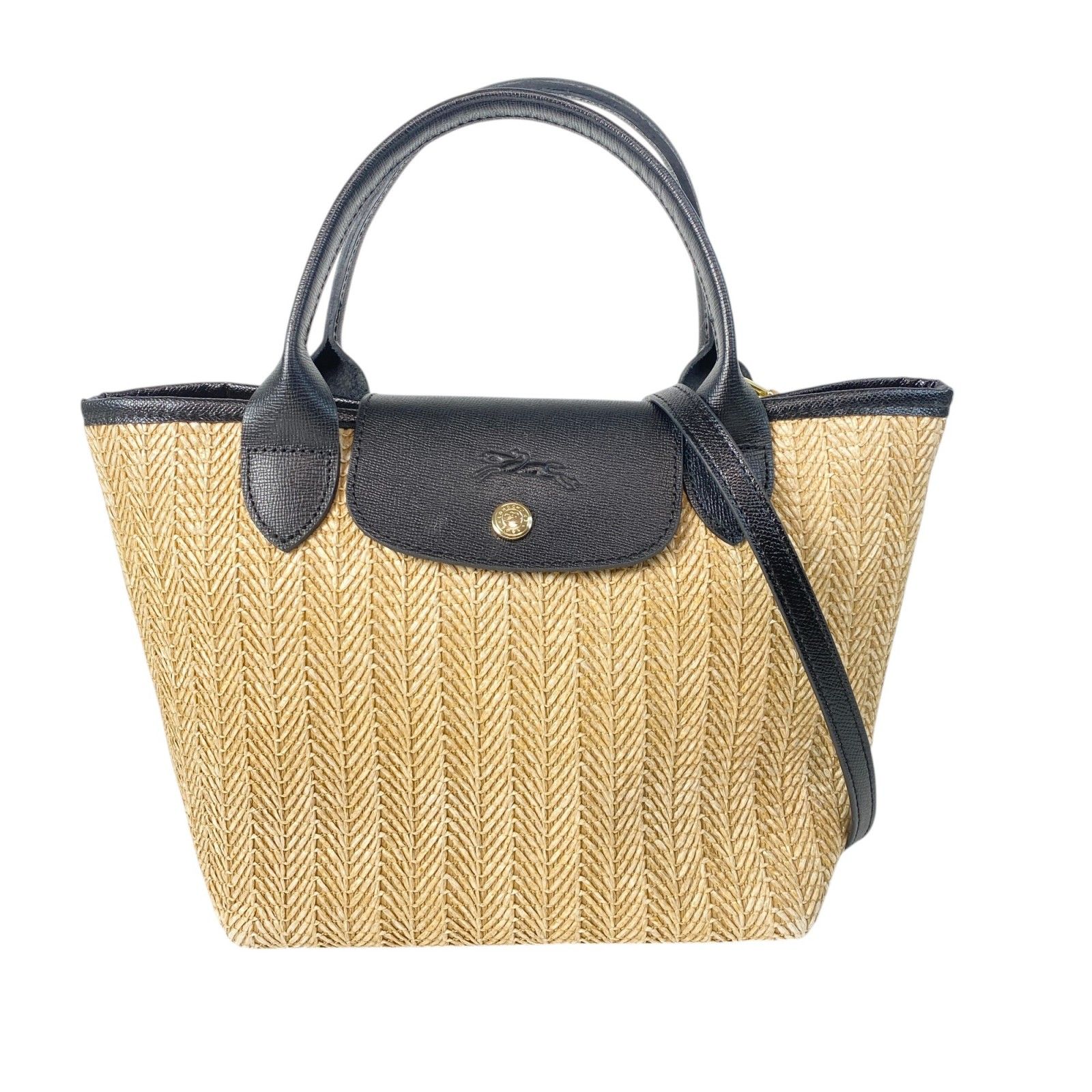 美品 ロンシャン LONGCHAMP 2way プリアージュ カゴバッグ