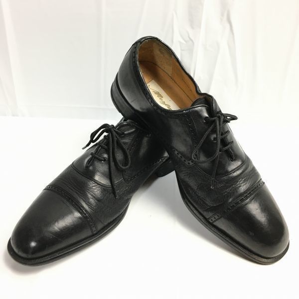 80s-90s?|Vintage Mezlan|メスラン size10W 28.0 Vintage スペイン製 キャップトゥ ビジネスシューズ 黒|BLACK メンズ 菅NO.ZE-86<sale>