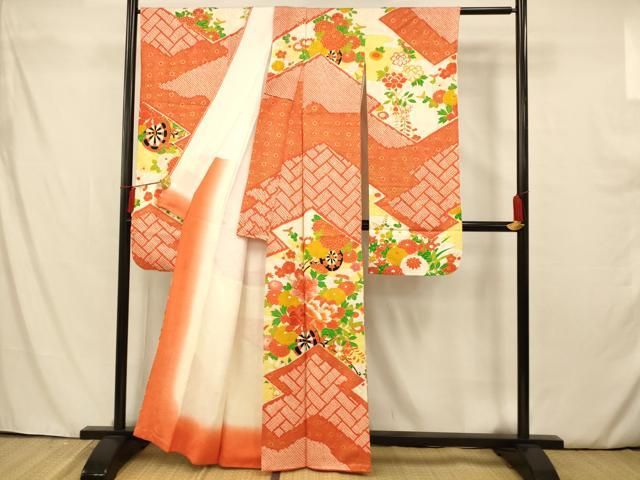 平和屋着物○豪華色留袖 絞り 流水枝葉文 正絹 逸品 CAAJ7201hy