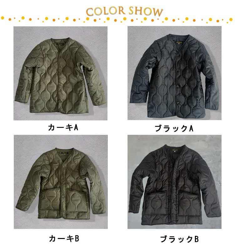 キルティング ノーカラー コート キルティングジャケット メンズ 中綿