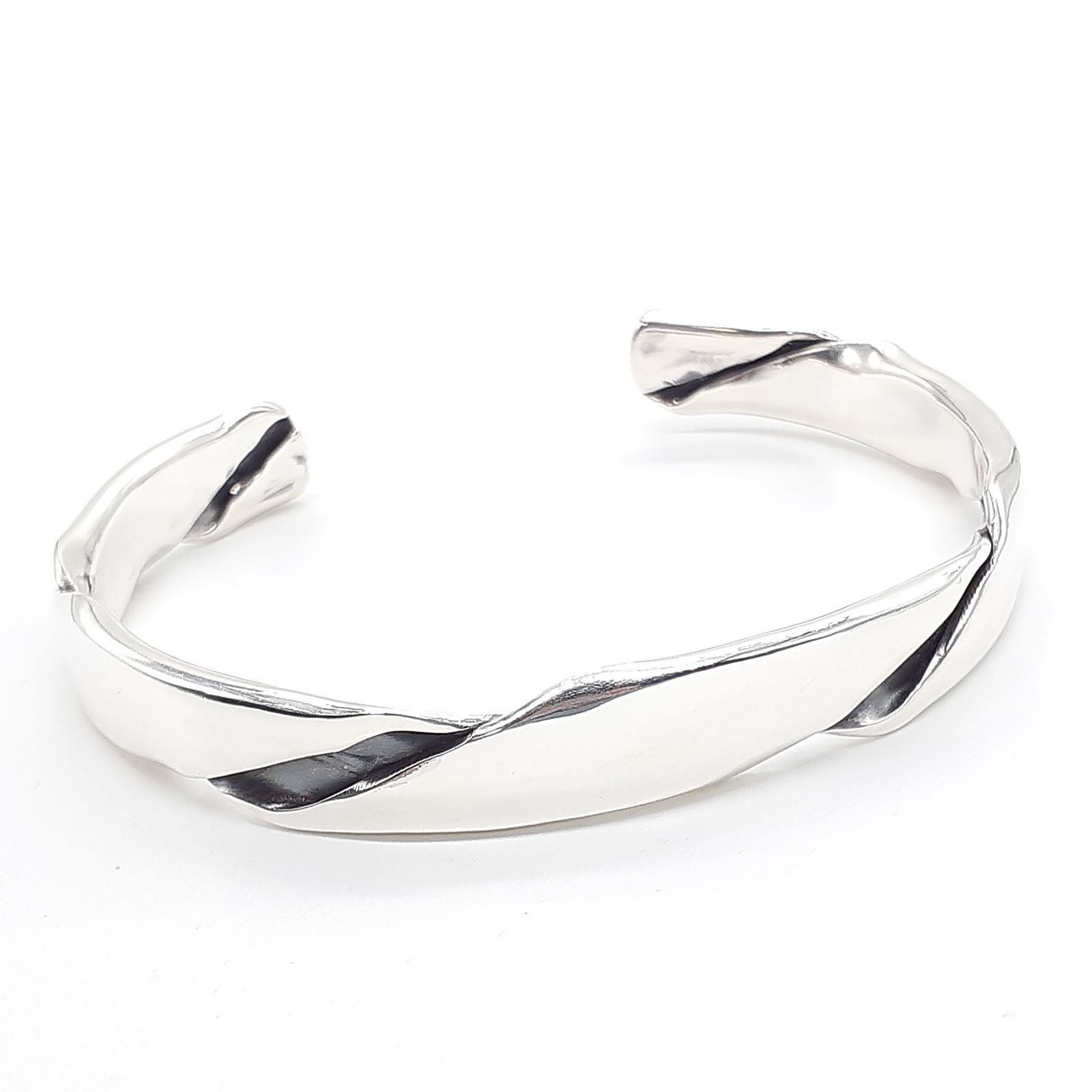 バングル シルバー SILVER 925 ねじれ ツイスト ウェーブ スリットタイプ