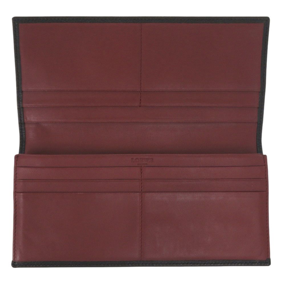 【極美品】 ロエベ 二つ折り 長財布 札入れ アナグラム レザー ブラック LOEWE ロエベ アナグラム フラップウォレット 2つ折長財布 二つ折り長