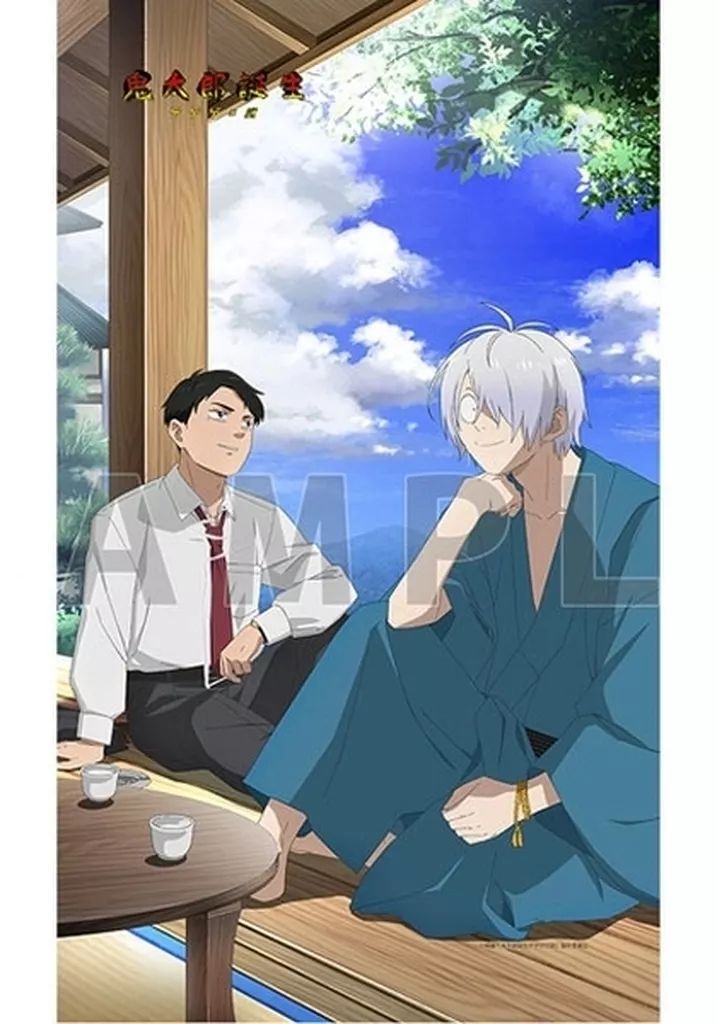 【中古】抱き枕カバー・シーツ・ブランケット 鬼太郎の父＆水木 描き下ろしブランケット 「鬼太郎誕生 ゲゲゲの謎」