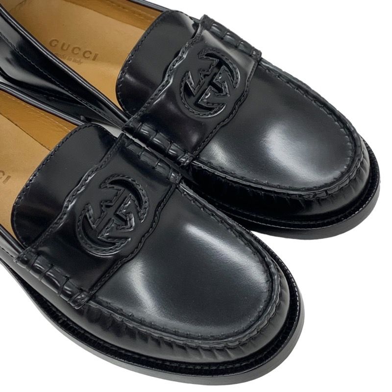 グッチ GUCCI ローファー 革靴 靴 シューズ レザー ブラック 黒