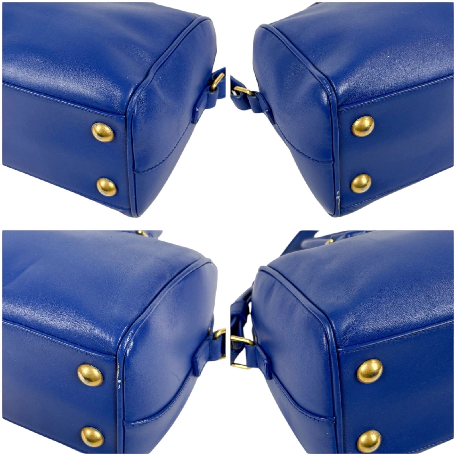 SAINT LAURENT ブルーショルダーバッグ サンローラン SAINT LAURENT ショルダーバッグ レザー ブルー