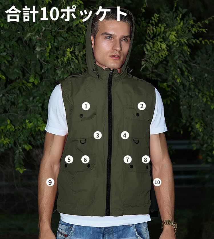 fine life フィッシングベスト 新品 [songlibin] フィッシングベスト メンズ ベスト メッシュ