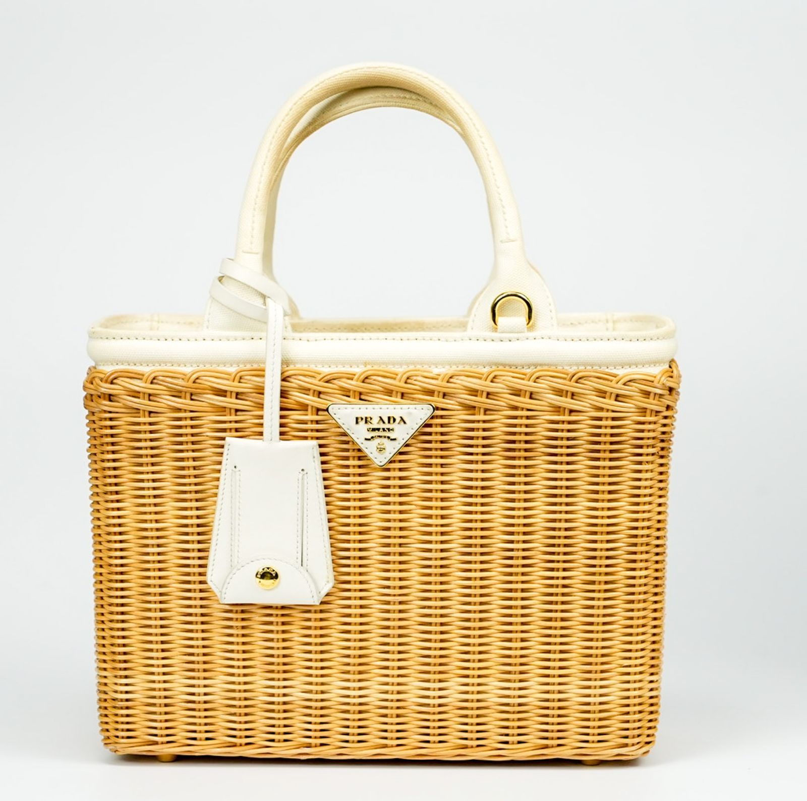 PRADA プラダ キャンバス トートバッグ ミニ カナパ ベージュ系