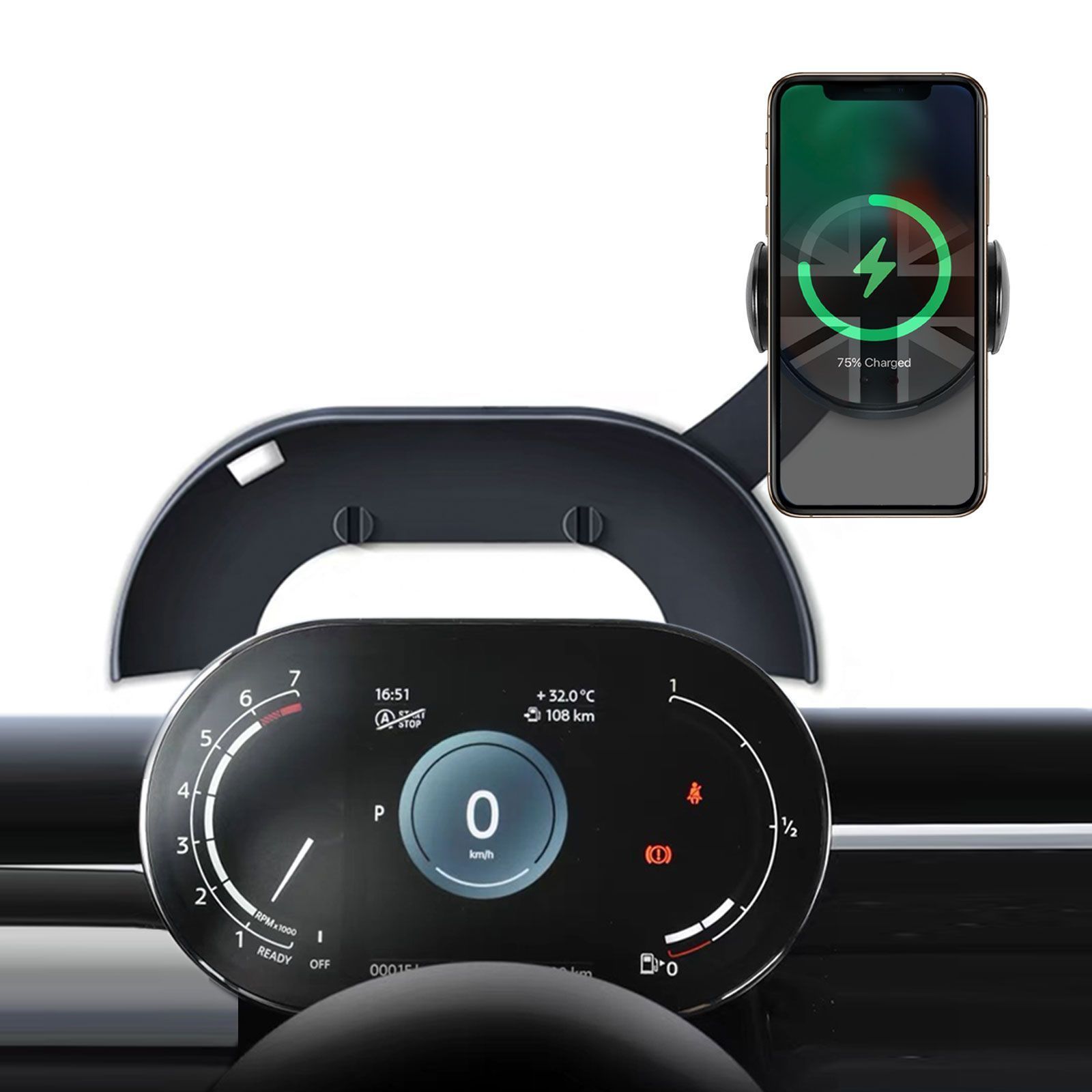 Persevere 車載用 ワイヤレス充電器 BMW MINI スマホ固定スタンド 電動右側設置 ドライブ中充電 耐熱設計 kong