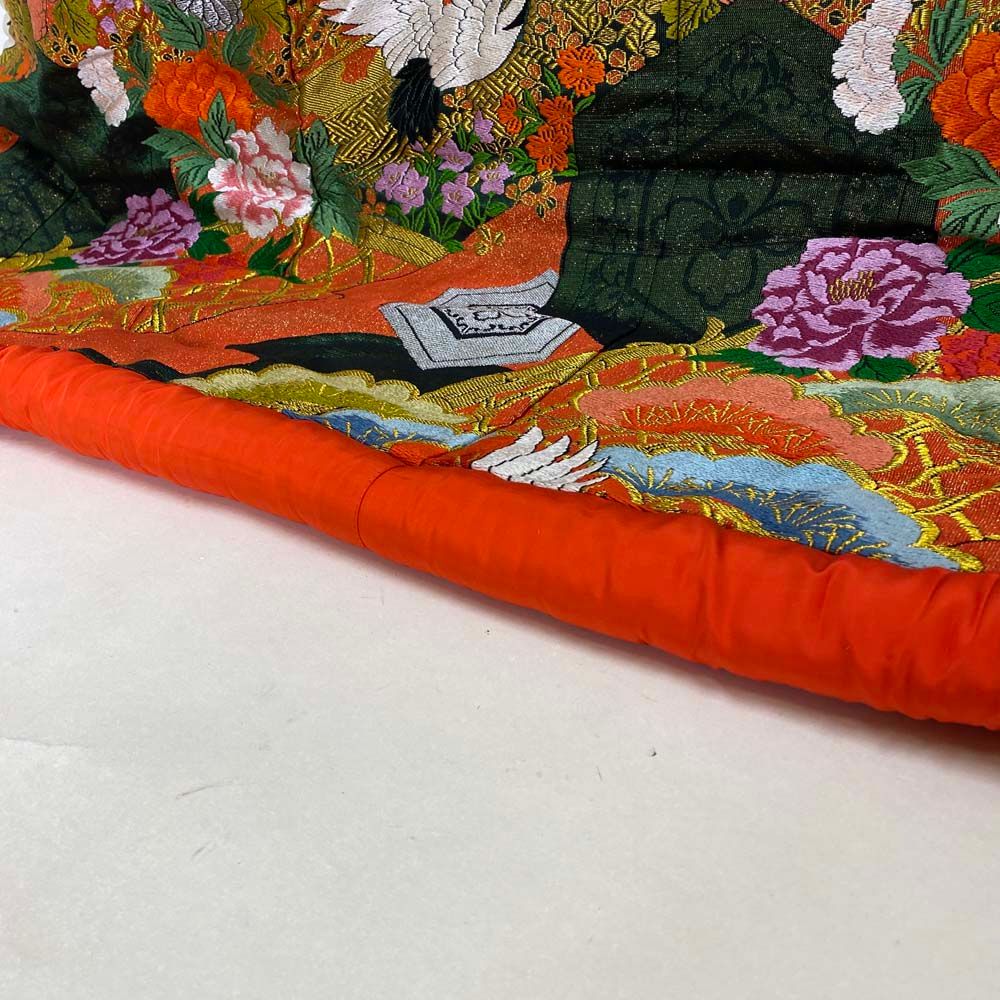 色打掛 正絹 鶴 刺繍 金 黒 打掛 Mサイズ 裄66.5 花嫁衣裳 婚礼 色打掛 正絹 鶴 刺繍 金 黒 打掛 Mサイズ 裄66.5 花嫁衣裳 婚礼