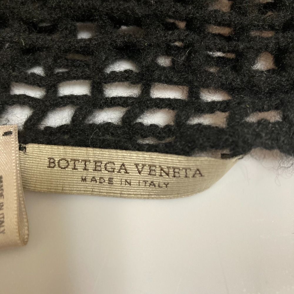 BOTTEGA VENETA ブラック マフラー 美品 BOTTEGA VENETA ボッテガヴェネタ カシミヤ100％ メッシュ