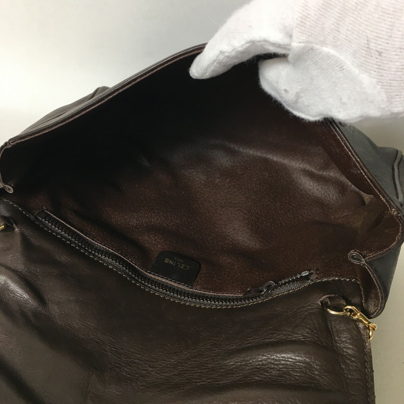 2506-290｜美品｜セリーヌ ショルダーバッグ ダークブラウン