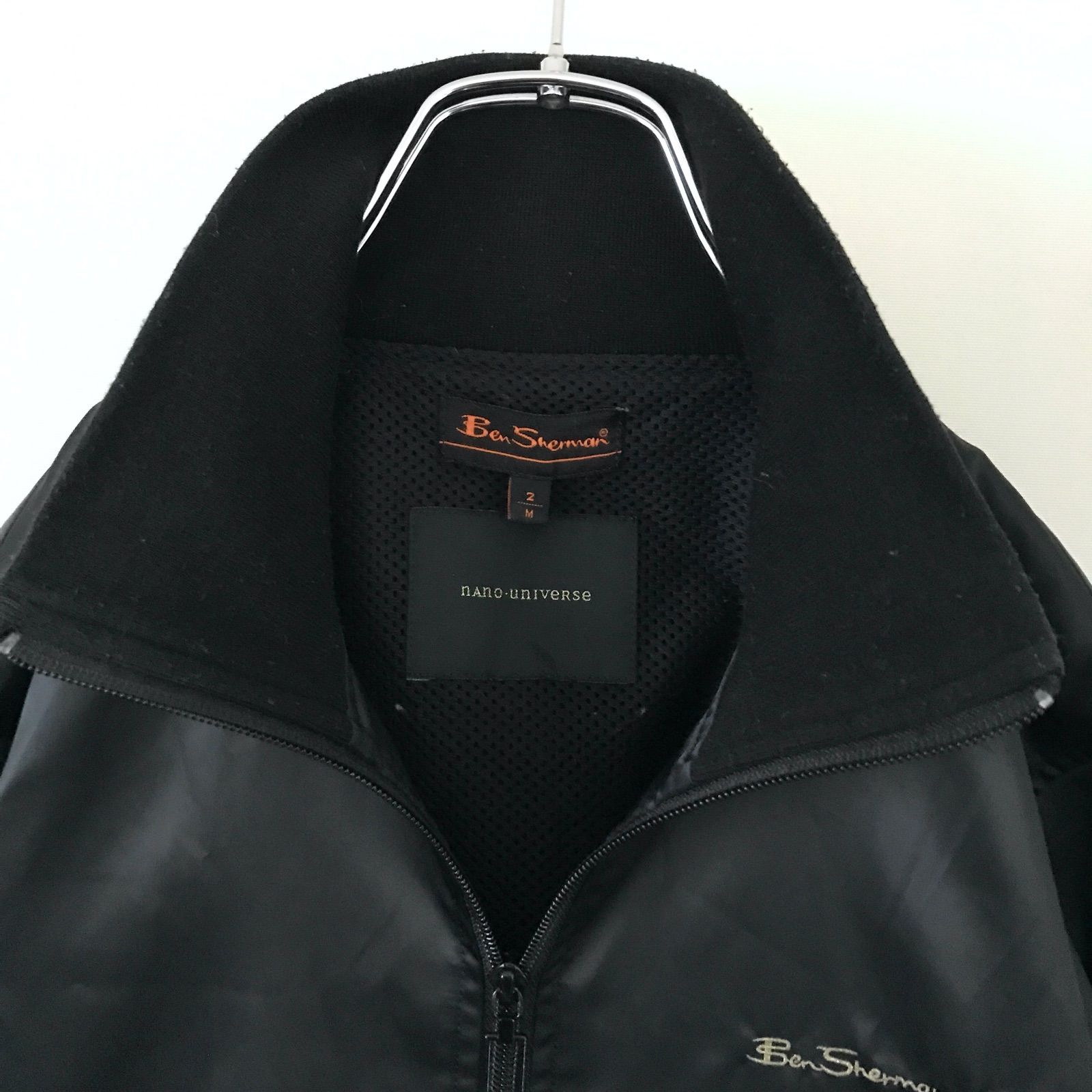ベンシャーマン×ナノユニバース別注 トラックジャケット 異素材切り替え 刺繍ロゴ ベンシャーマン×ナノユニバース別注 トラックジャケット 異素材