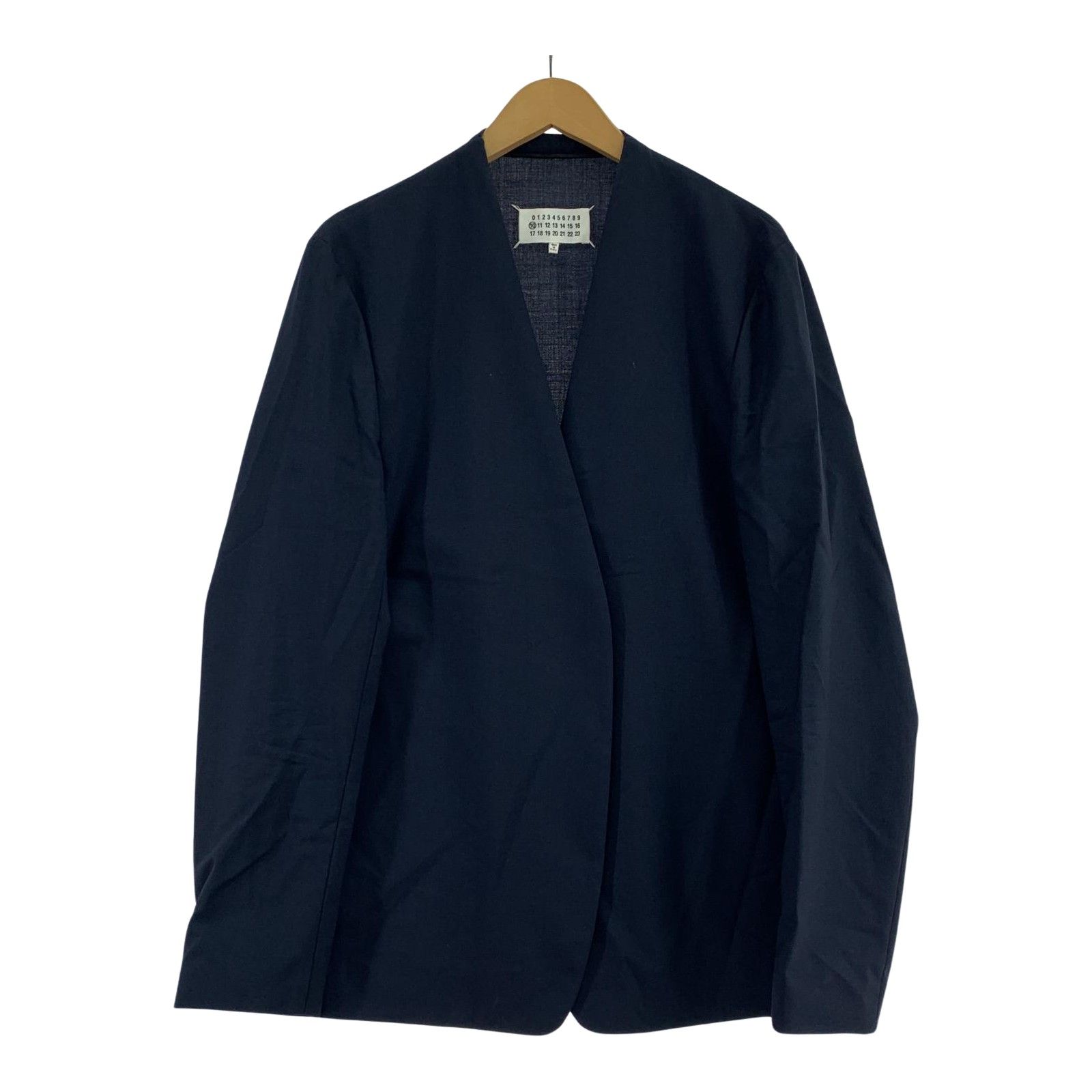 Maison Margiela ノーカラージャケット 46 ネイビー