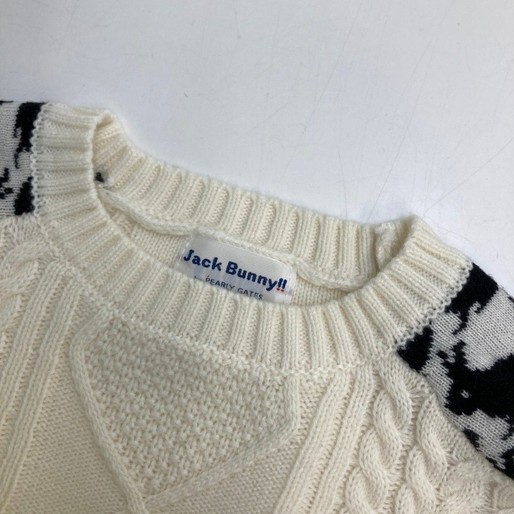 サイズ：4 JACK BUNNY ジャックバニー  柄切替 長袖ニットセーター  ホワイト系 [240101449228] ゴルフウェア メンズ ストスト 楽天市場】JACK BUNNY ジャックバニー 柄切替 長袖ニット