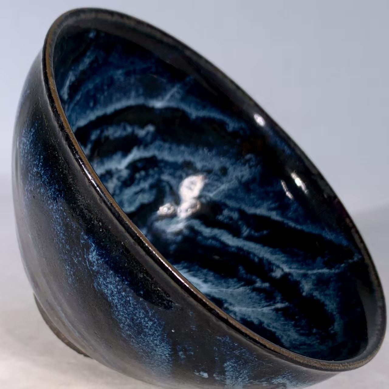 中国時代物.旧蔵.宋建窯盞. 窯変釉.天目茶碗.茶道具.古美術.古陶磁