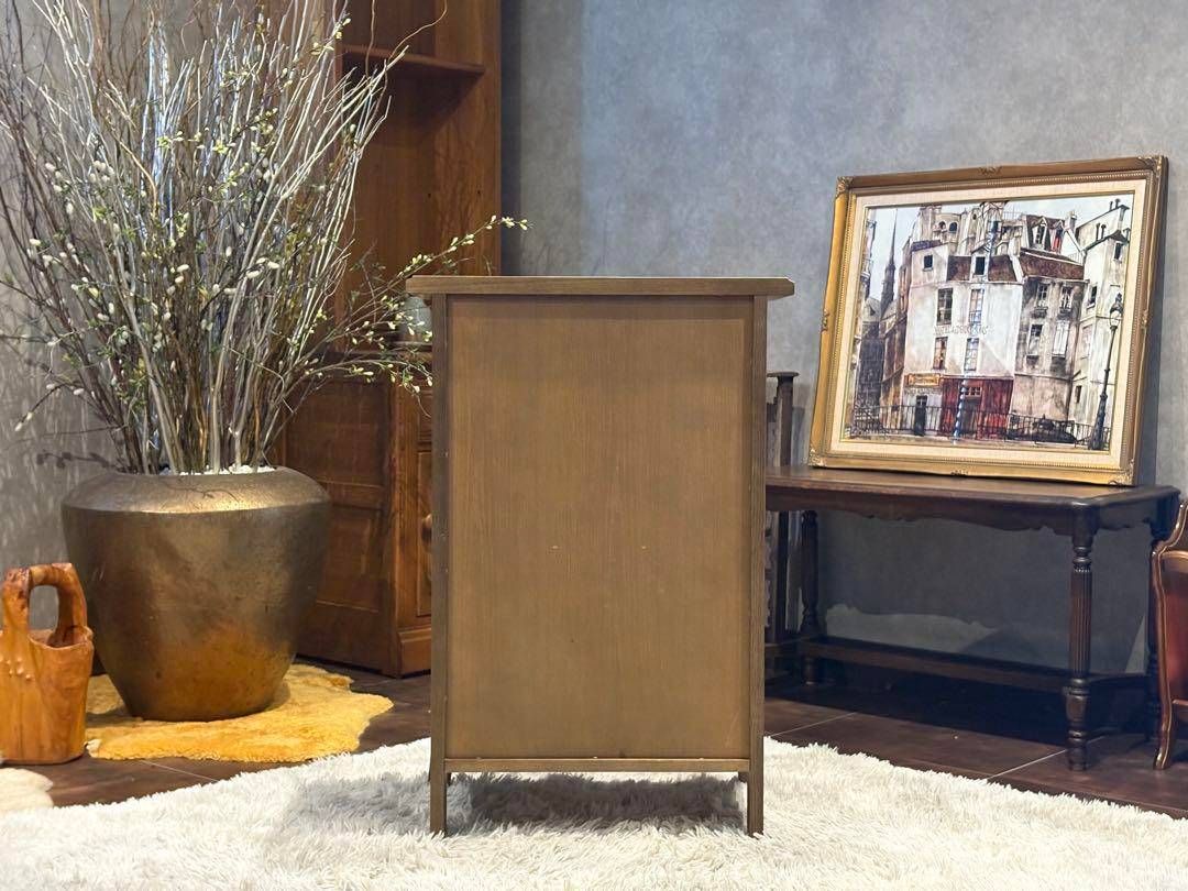 起立木工　キャビネット　電話台　収納　引き出し　ビンテージ　無垢材　IZ 起立木工 キャビネット 電話台 収納 引き出し ビンテージ 無垢材