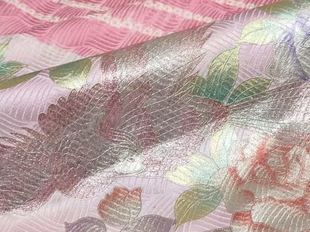 平和屋着物○豪華振袖 絞り 花蝶文 金彩 正絹 逸品 DAAW5744ud