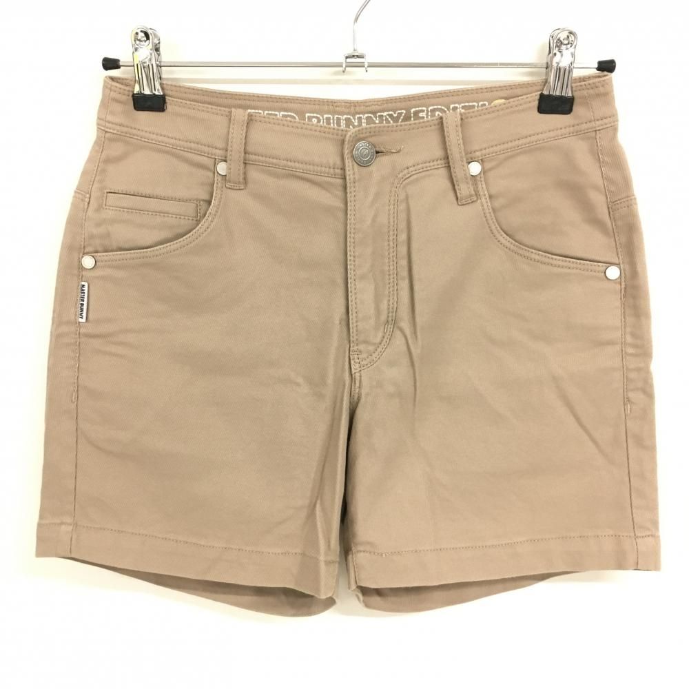 【新品・未使用】マスターバニー　ショートパンツ　ベージュ 超美品】マスターバニー ショートパンツ ベージュ 無地 ロゴ刺しゅう
