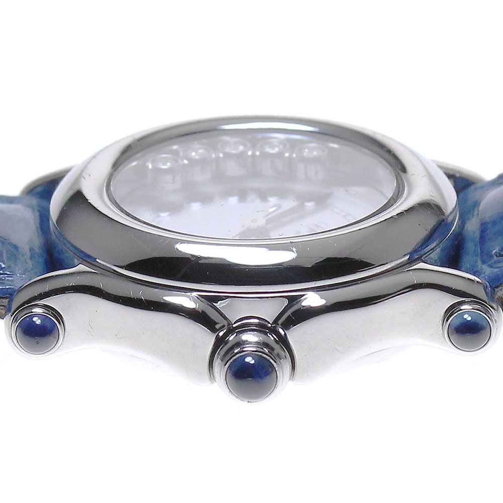 電池交換済】 ショパール ハッピースポーツ 5P ダイヤ クォーツ 稼働 黒紺