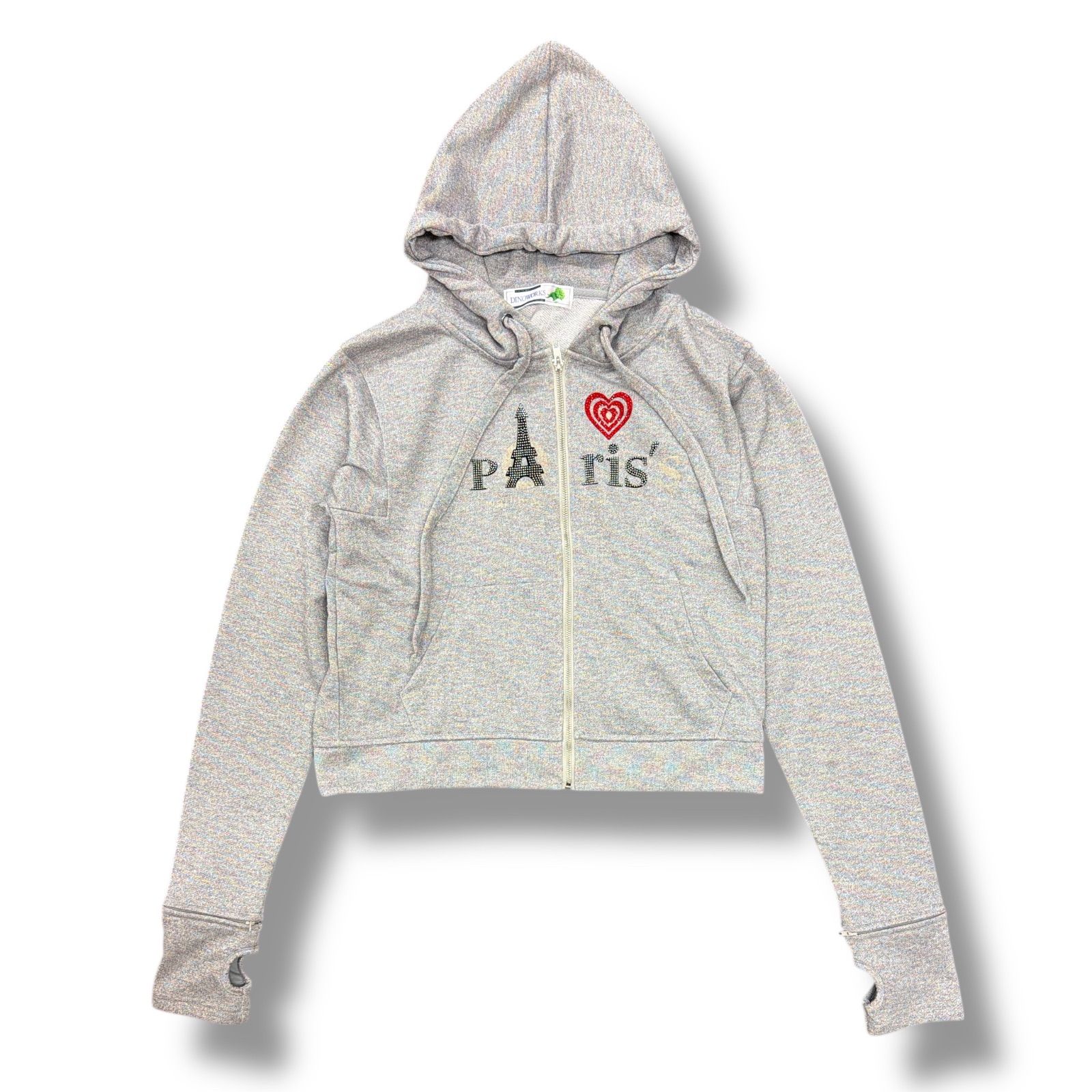 (美品)dinoworks paris zip up hoodie早いものがち❗️ Dinoworks Paris Hoodie パリスジップアップフーディー パーカー ラメ
