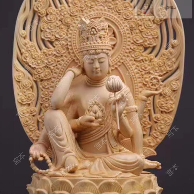 最新作木彫 仏師で仕上げ品 如意輪観音像 仏教美術 - メルカリ