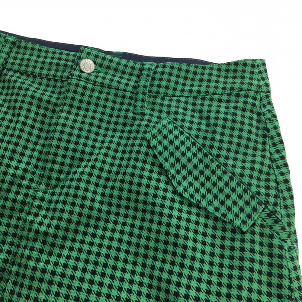 【超美品】ジャックバニー スカート グリーン×黒 千鳥格子 内側インナーパンツ レディース 2(L) ゴルフウェア Jack Bunny